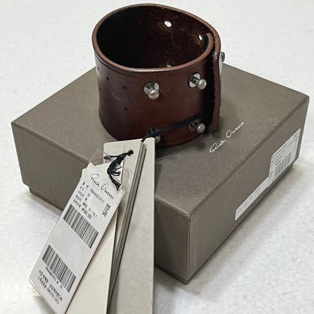 릭오웬스 14SS "VICIOUS" 레더 커프 팔찌 카라멜