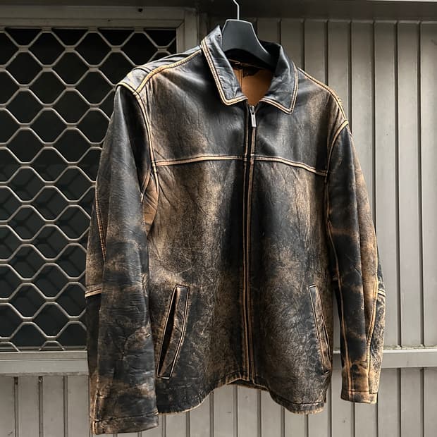 Calvin Klein dyed orange washing leather
