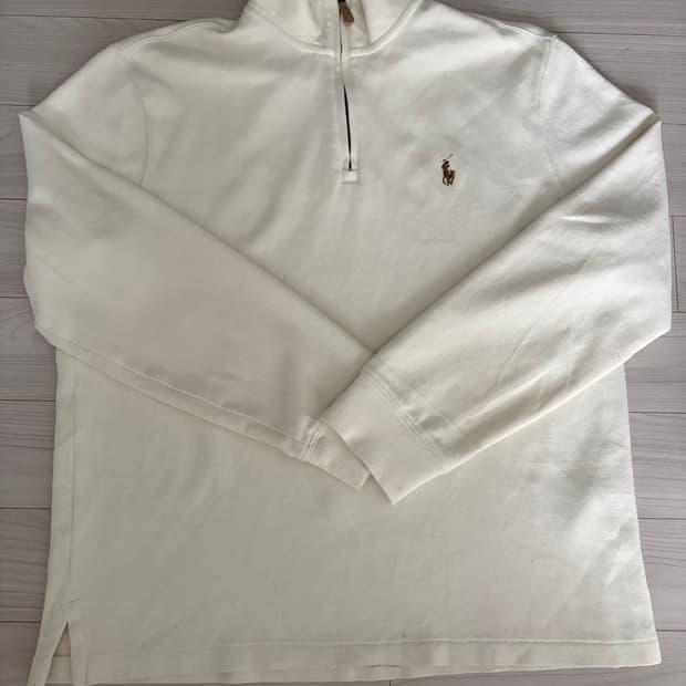 폴로 랄프로렌 아이보리 하프집업 맨투맨