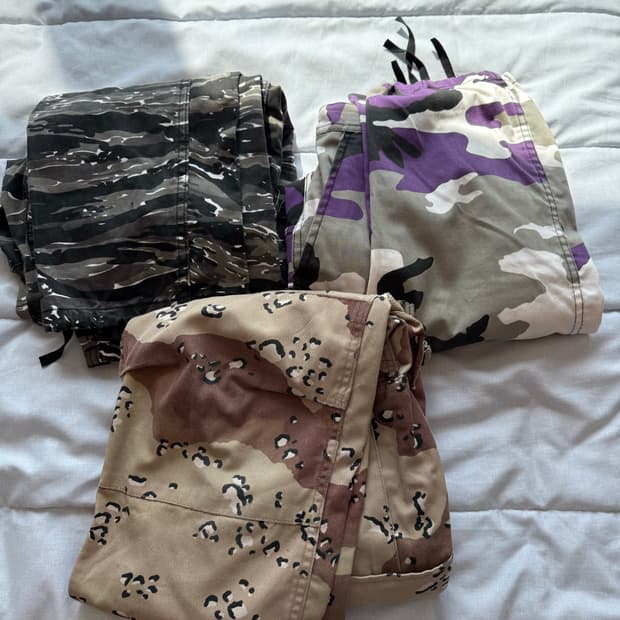 (급처/S사이즈) 로스코 카모 카고 팬츠 3종 일괄 (퍼플/타이거/사막)