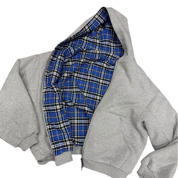 Reversible Tartan Lined Hoodie