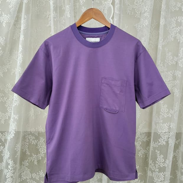 46) 솔리드옴므 포켓 반팔 티셔츠 퍼플