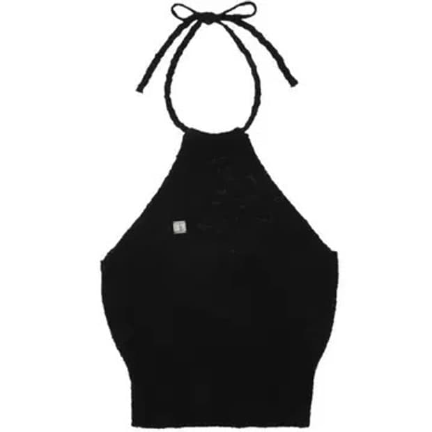 보헴서 보헤미안서울 홀터 슬리브리스 니트 블랙