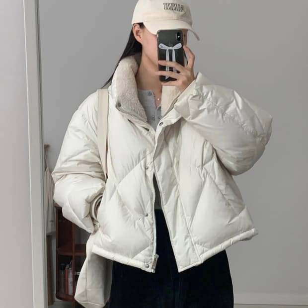 택O) 루에브르 다이아 구스 다운 점퍼 크림