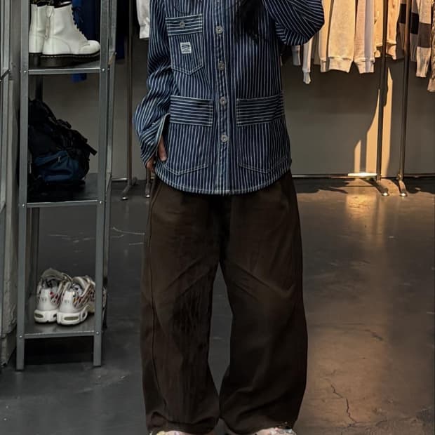 에스피오나지 스트라이프 워크 데님 재킷 A2387