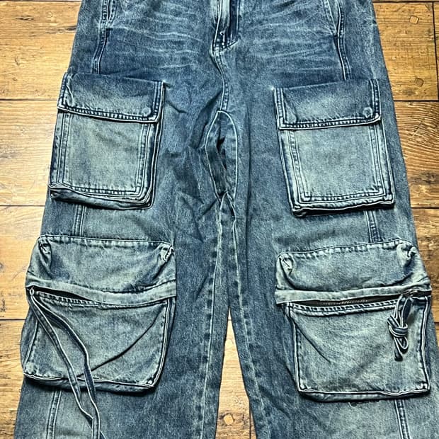 글랙 GP077 파우치 멀티 카고 데님 팬츠 (INDIGO) S