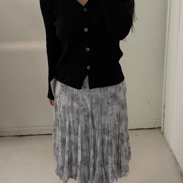 일본빈티지 울 블랙 가디건