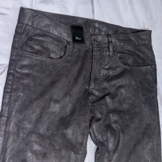 디올옴므 11fw 벨벳 펄 코팅진 28사이즈