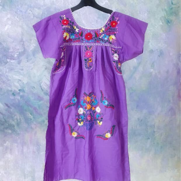 하구미 자수 꽃 원피스👗💜