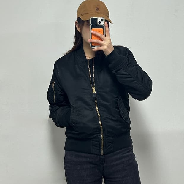 알파인더스트리 ma-1 플라이트 항공점퍼 블랙