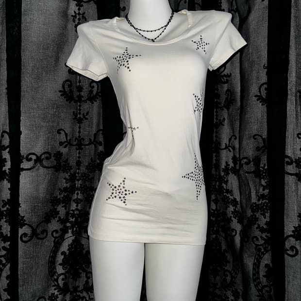 star rhinestones short-sleeved