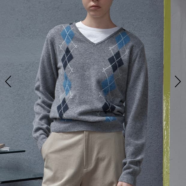 브렌다브렌든서울 아가일 니트 그레이 새제품