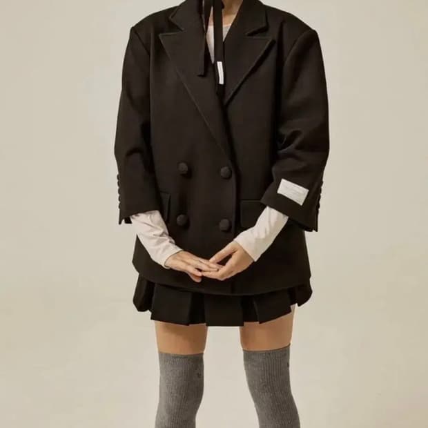 쓰리타임즈 블랙 헤이즐자켓 m