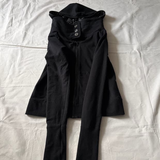 black high neck hoodie