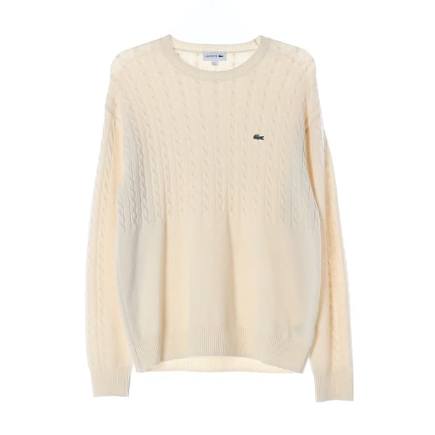 라코스테 울 블렌드 꽈배기 니트 M