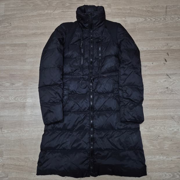 디젤 여성 레더패치 덕다운 롱패딩 점퍼 S(90)