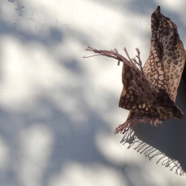 Leopard double side muffler / brown