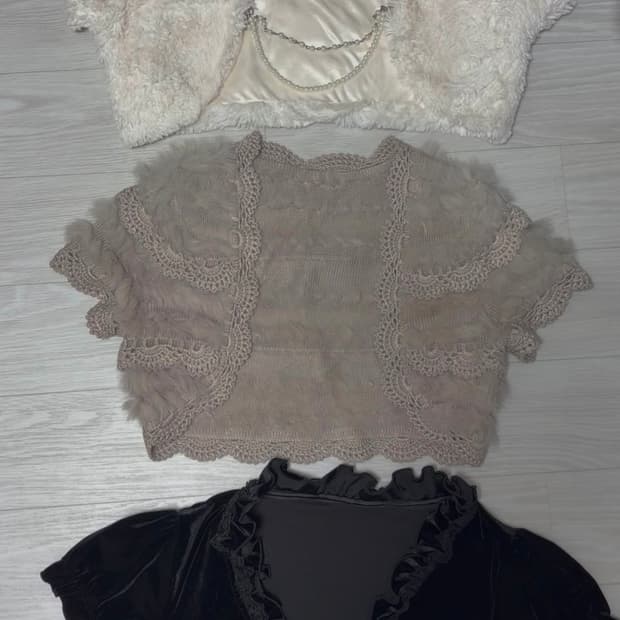 일본 고급 빈티지 반팔 볼레로 