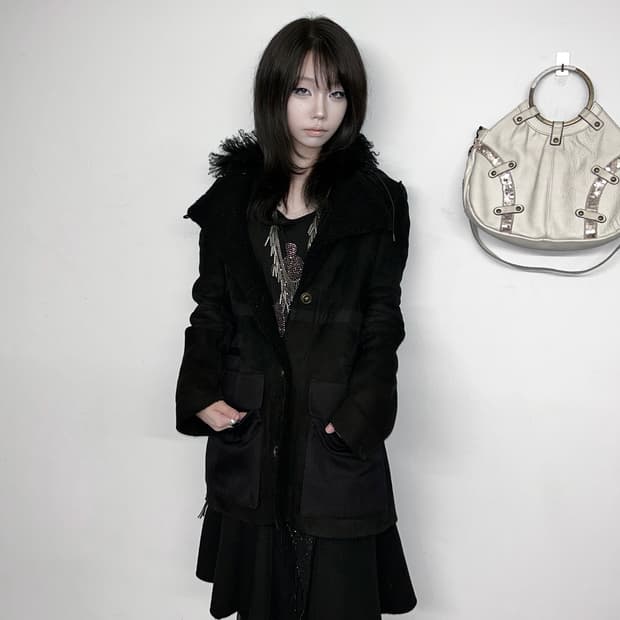 VanessaBruno N2B 후디드 시어링 자켓