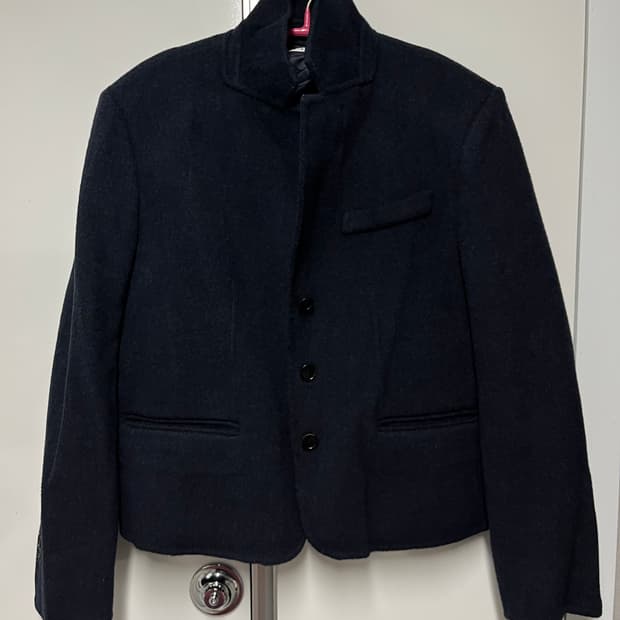 네이비 쓰리버튼 울 자켓