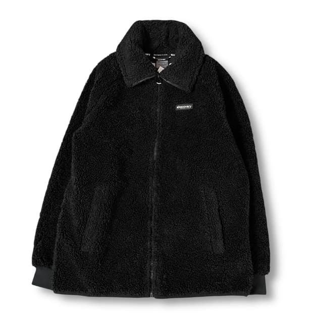 디스커버리 블랙 뽀글이 집업 자켓 90