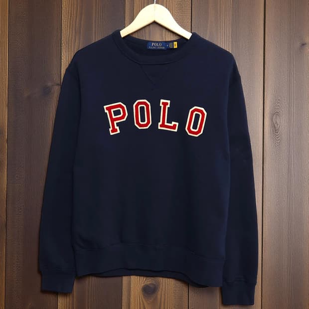 100~105)POLO 폴로 랄프로렌 스펠아웃 맨투맨 네이비