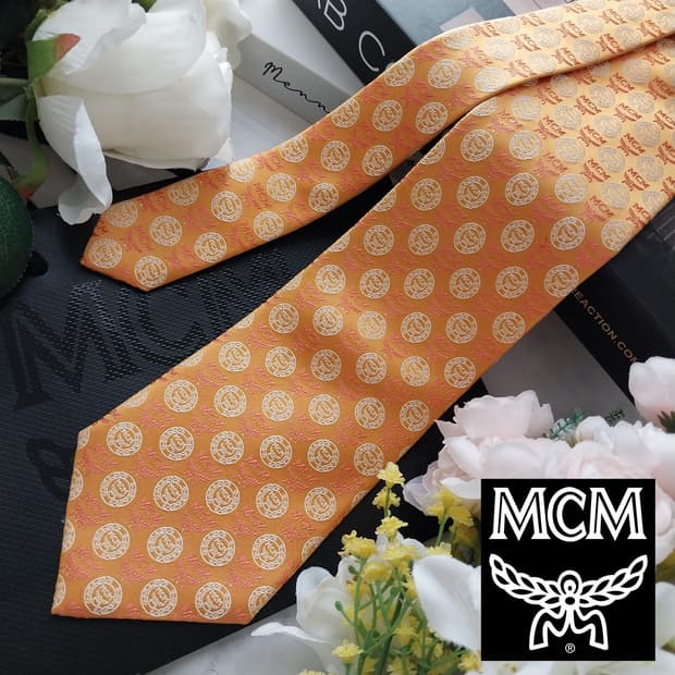 MCM 실크 오렌지 모노그램 넥타이 9.2cm A+등급 K1162
