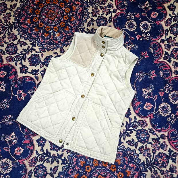 랄프로렌 퀄팅 코듀로이 배색 베스트 S size