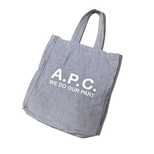 OS A.P.C. 아페쎄 데님 빈티지워싱 토트백