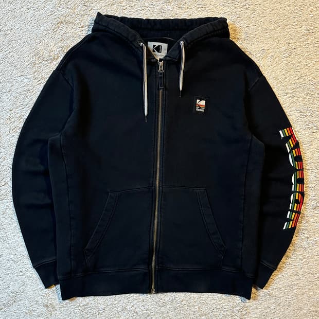코닥 KODAK 레인보우 후드집업 블랙
