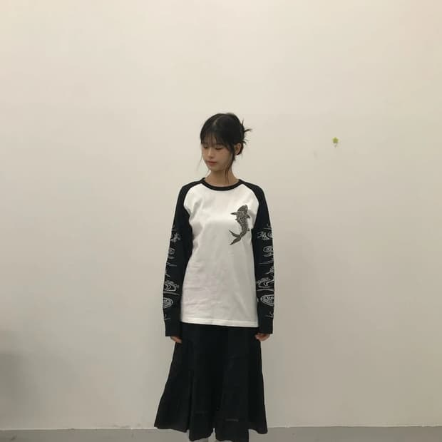 JPN Koi Fish Sakura Raglan Long Sleeve