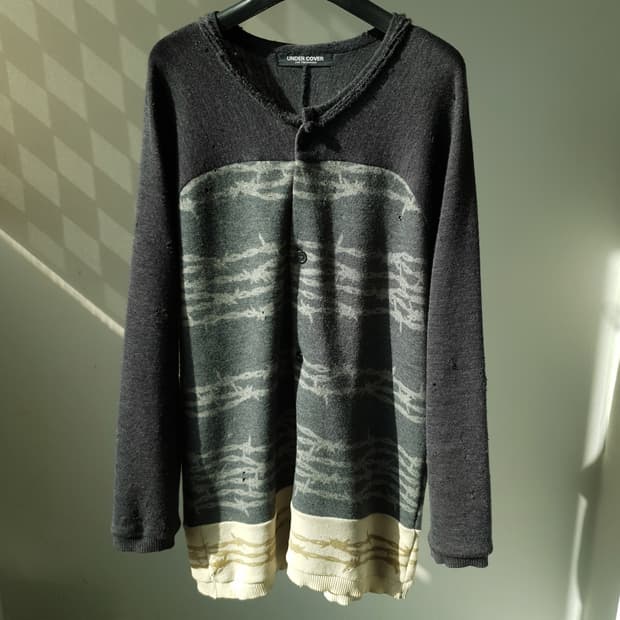 96-97 Undercover wire print cardigan