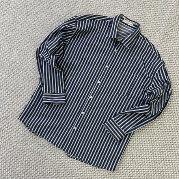 실측확인 빌리브라운 스트라이프 셔츠 0410D