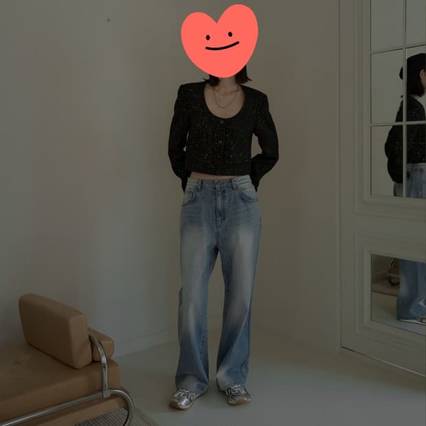 오버듀플레어 워싱 데님 1size _ 여성