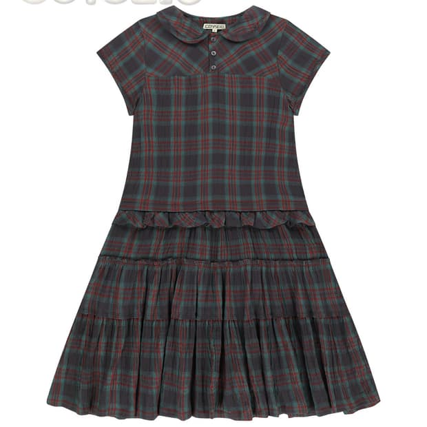 코이세이오 로우 엣지 체크 원피스 퍼플 2사이즈