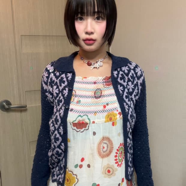 할무니 클로버 가디건