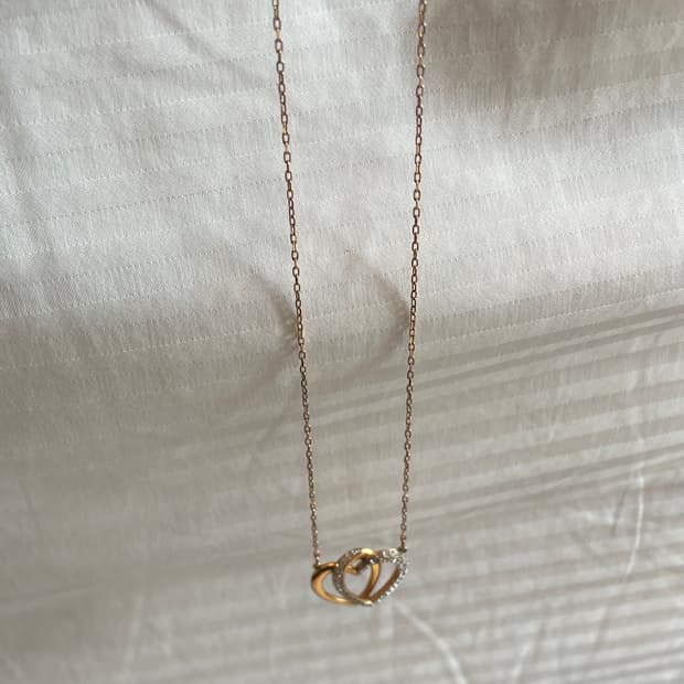 스와로브스키 정품 디어 하트 목걸이 네크리스 골드컬러 크리스탈