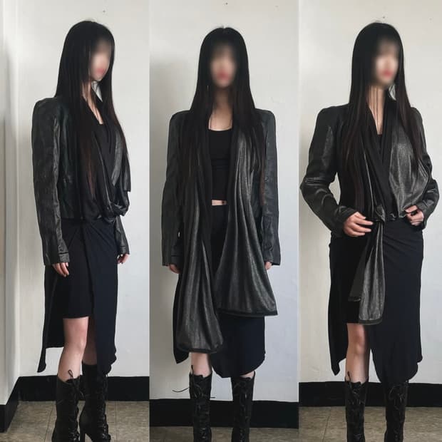 religion 고딕 드레이프 숄 집업 자켓