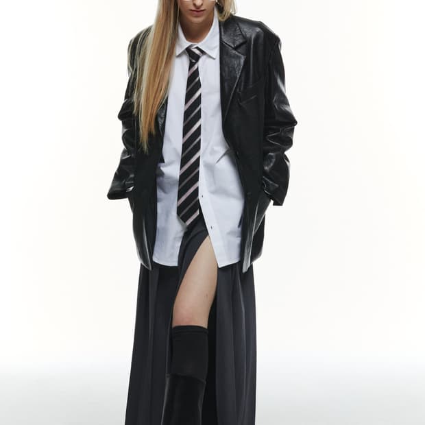 쓰리투에이티 롱 플리츠 실트 스커트