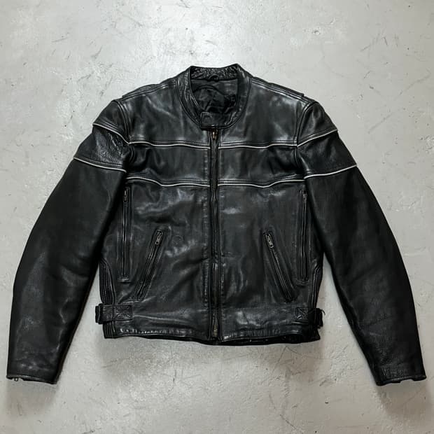 00's 빈티지 그레인 레더 자켓 빈티지 라이더 자켓