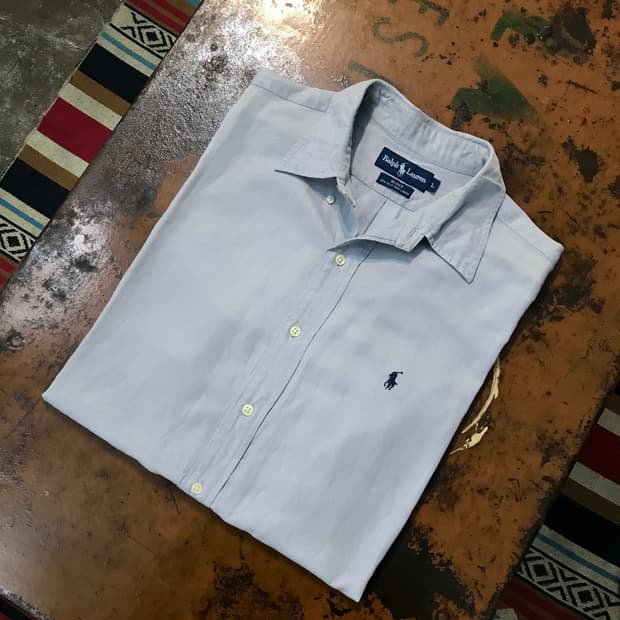 폴로랄프로렌 그레이 실크 린넨 혼방 셔츠 남성 115 빅사이즈