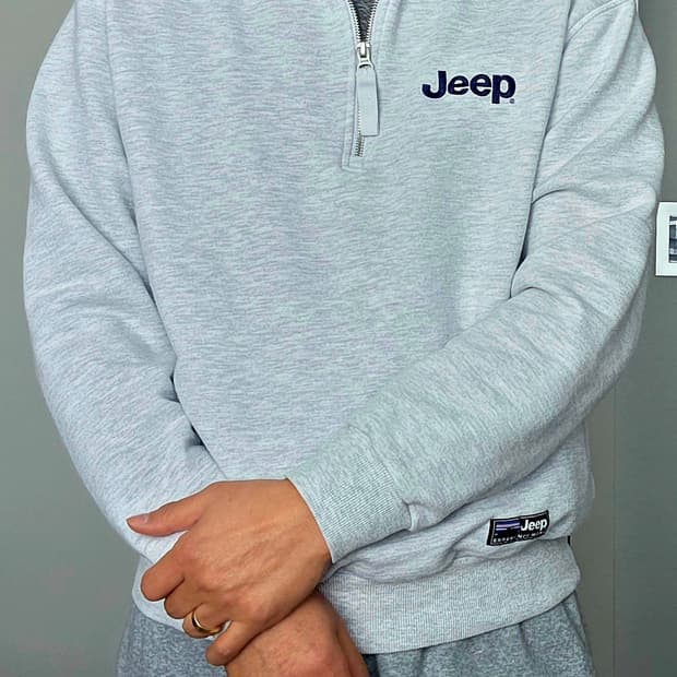 Jeep  반집업 롱슬리브 라이트 그레이 셔츠 (95~100)