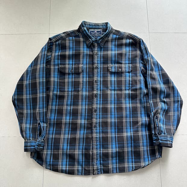90s 폴로스포츠 스포츠맨 해비코튼 체크셔츠 XXL