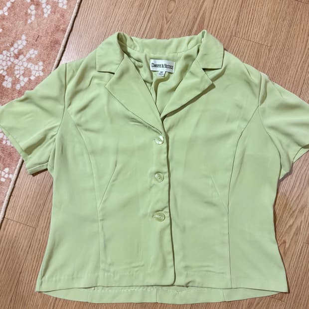 미국 빈티지 그린 반팔 숏자켓