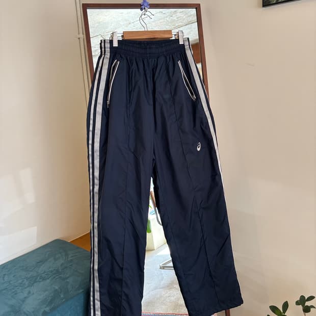 아식스 네이비 트레이닝 팬츠