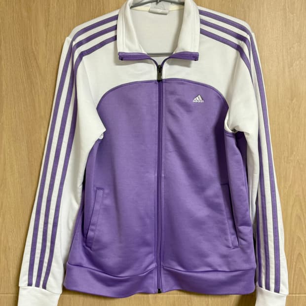 아디다스 화이트 퍼플 빈티지 트랙탑 져지 95