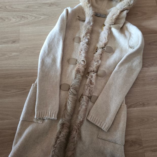 떡볶이단추 니트후드가디건