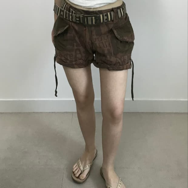 빈티지 투웨이 패턴 카고 팬츠
