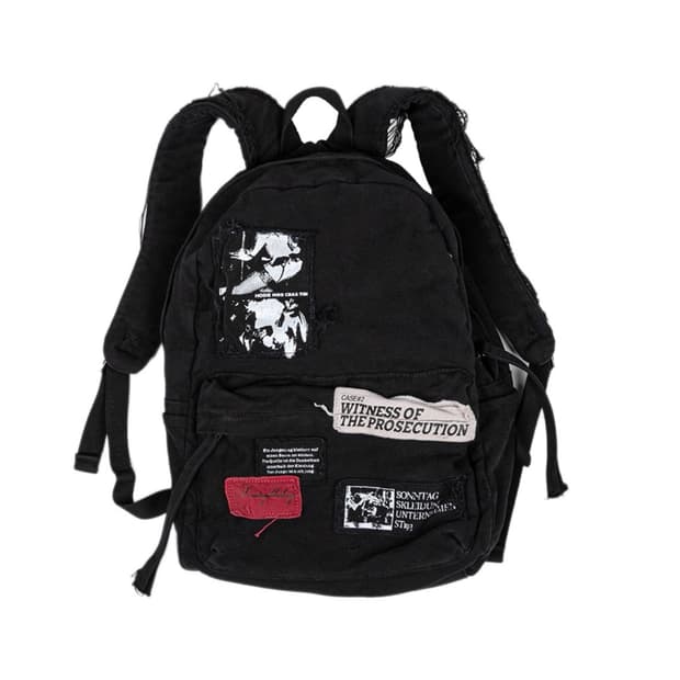 선데이오프클럽 빈티지 패치 백팩 블랙