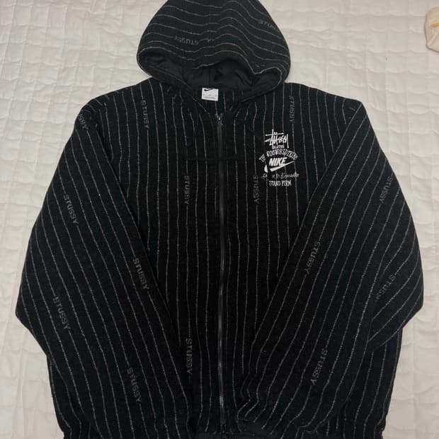 [XL] 나이키 x 스투시 울 스트라이프 자켓